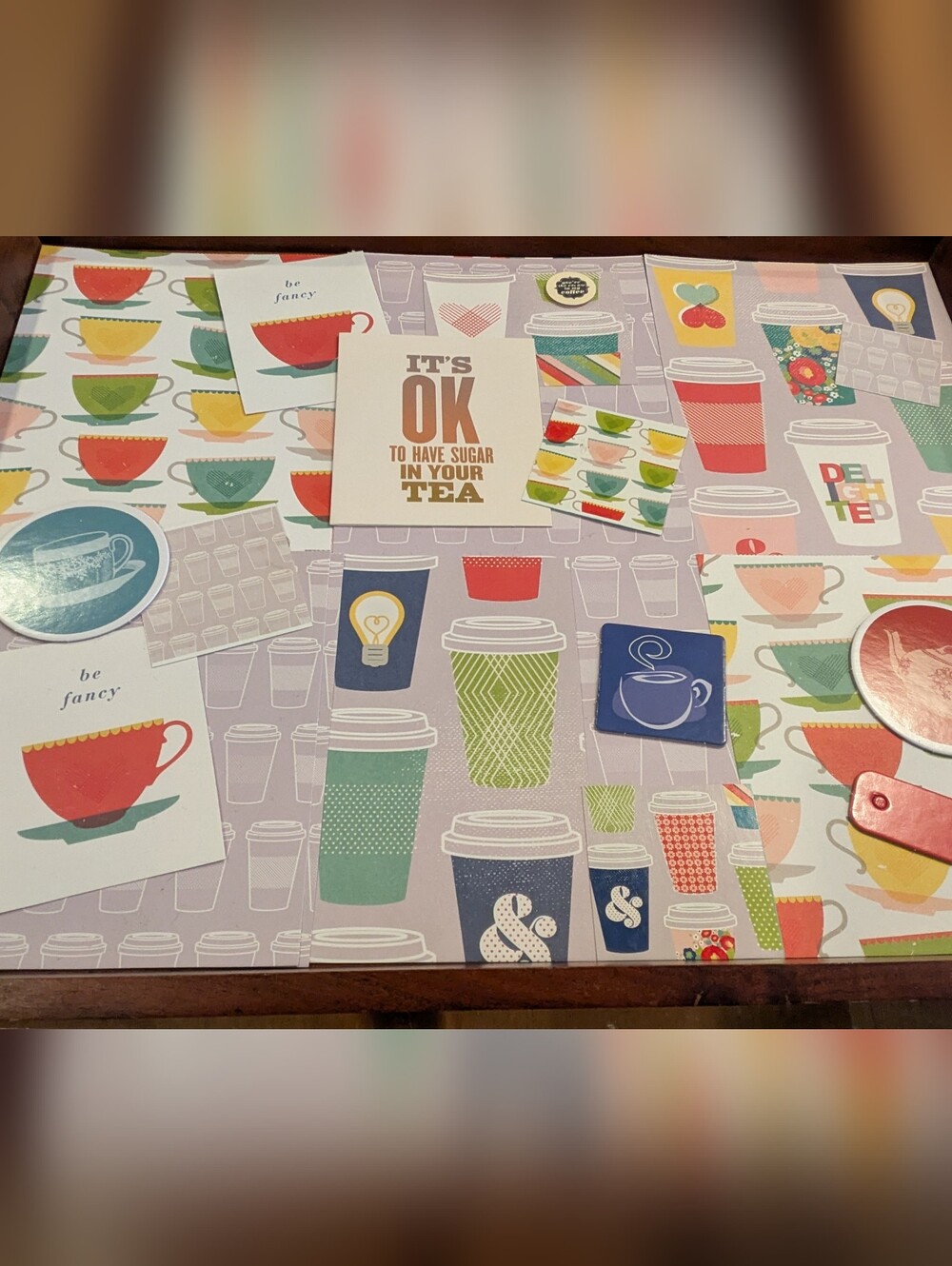 Coffee & Tea Themed Colorful Craft Papers